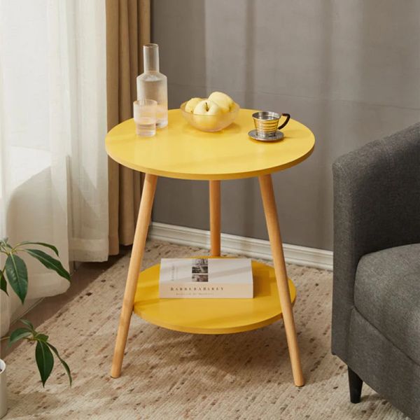 Round coffee tables and bedside journals for living rooms, kitchens, and small spaces with mobile black center furniture