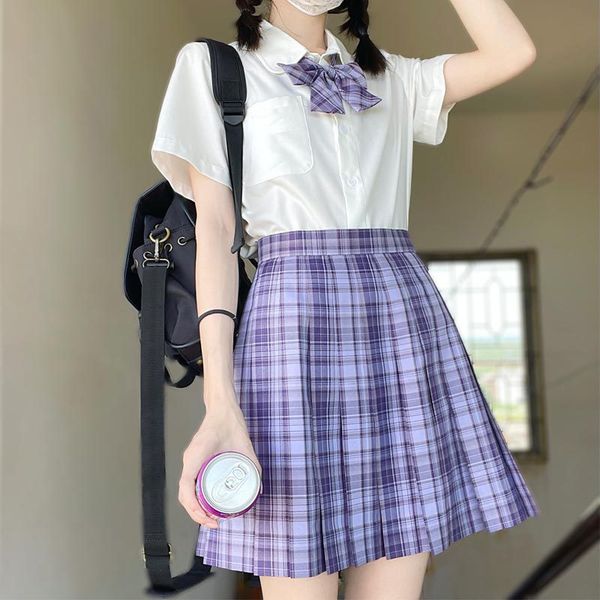 Schoolgirl JK pleated skirts, Japanese-style high-waisted plaid uniforms, sexy seifuku outfits for women in full sets