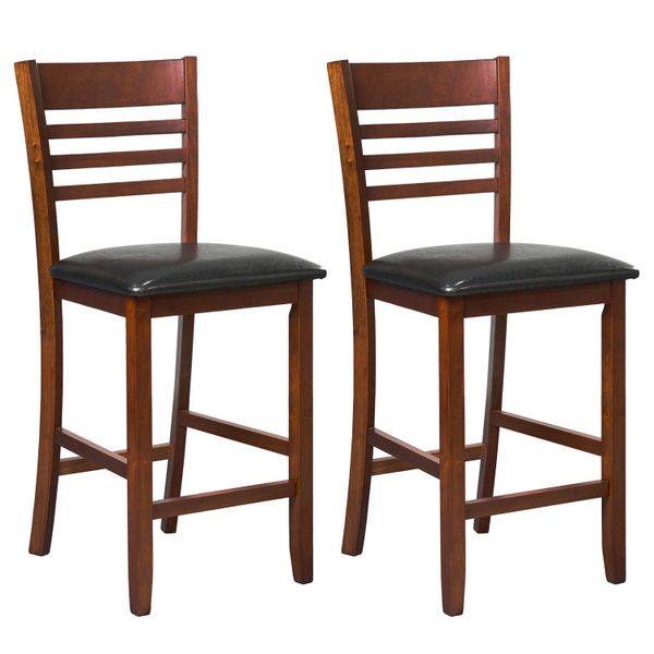 Set of 2 backrest and footrest bar stools for kitchen islands