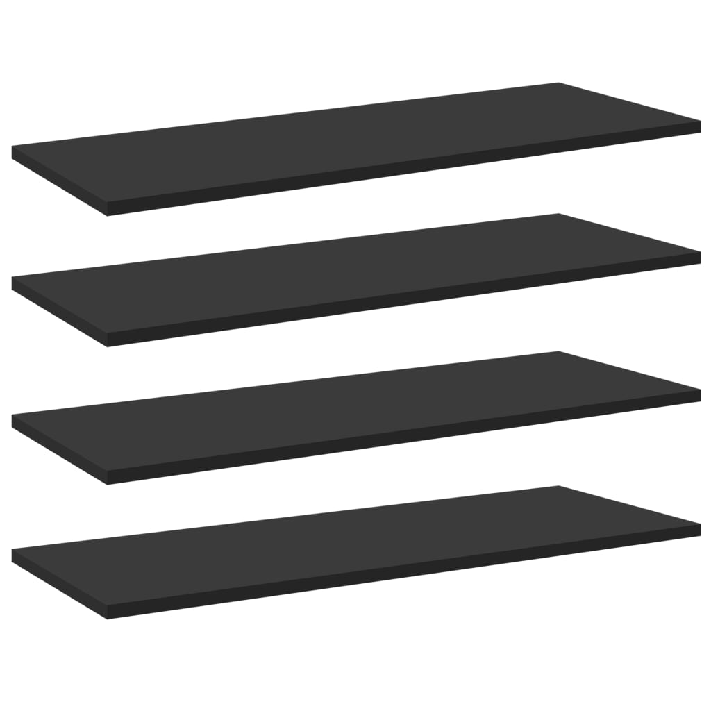 Shelf Set of 4 Black Engineered wood 31.5 x 11.8 x 0.6 in