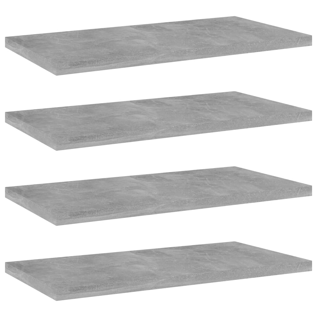 Shelf Set of 4 Concrete Grey Engineered Wood 15.7 x 7.9 x 0.6 in