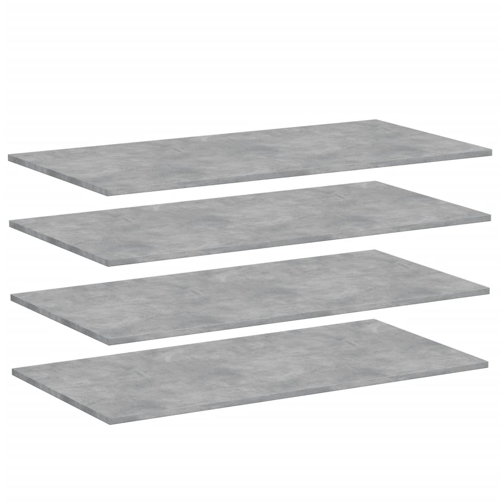 Shelf Set of 4 Concrete Grey Engineered Wood 39.4 x 19.7 x 0.6 in