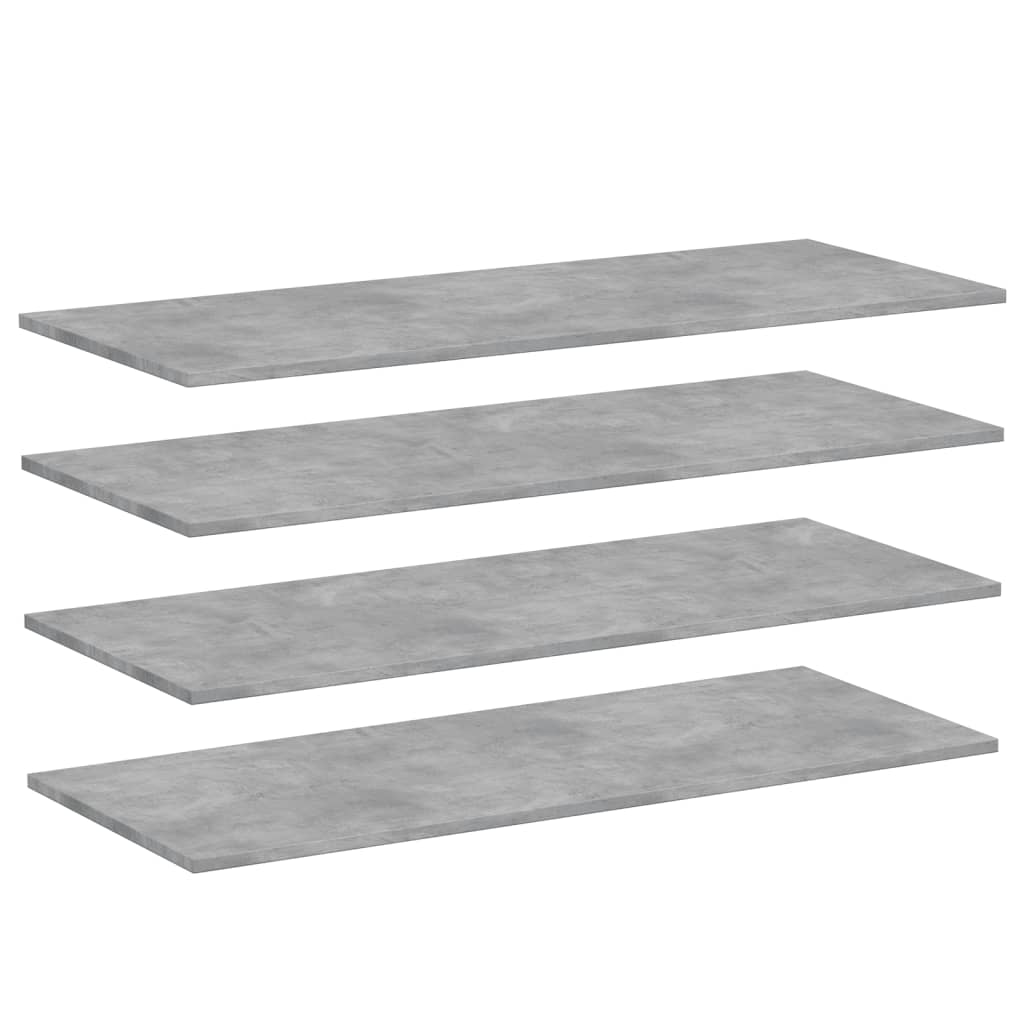 Shelf Set of 4 Concrete Grey Engineered Wood Extra Shelf Simple