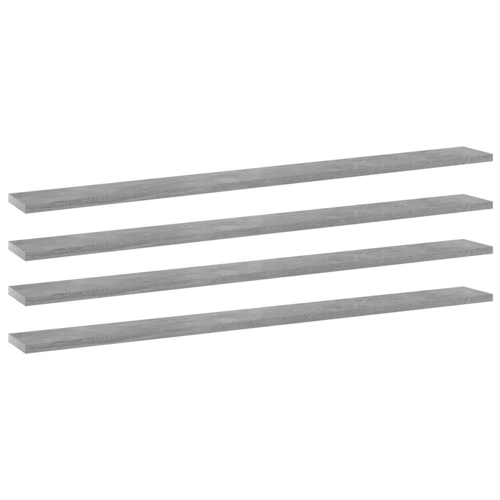 Shelf Set of 4 Concrete grey Engineered wood Large Simple