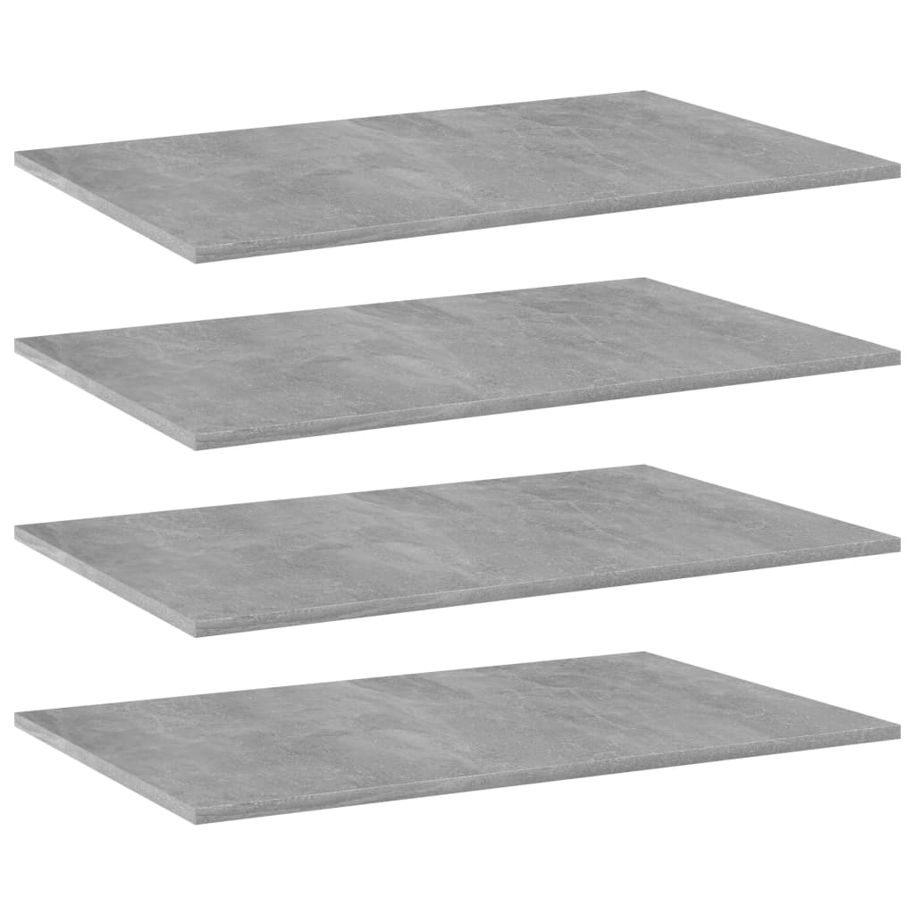 Shelf Set of 4 Concrete Grey Engineered Wood Medium Simple