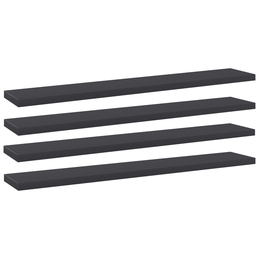 Shelf Set of 4 Grey Engineered wood 23.6 in x 3.9 in x 0.6 in