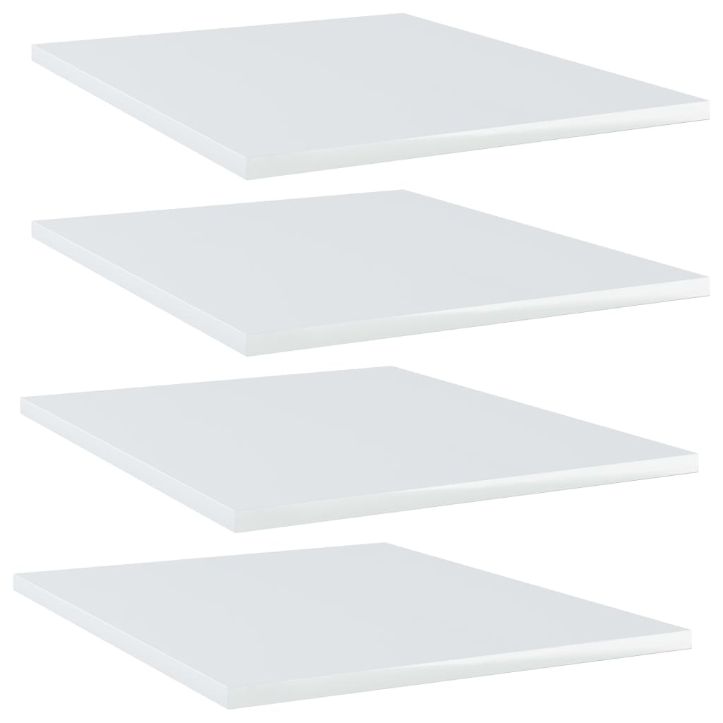 Shelf Set of 4 High gloss white Engineered Wood