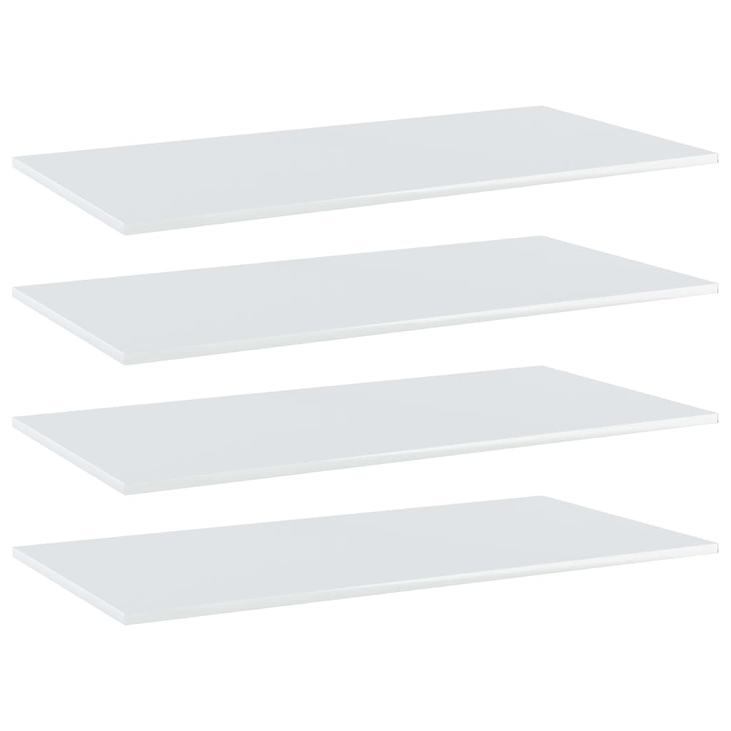Shelf Set of 4 High gloss white Engineered wood 39.4x19.7x0.6 in