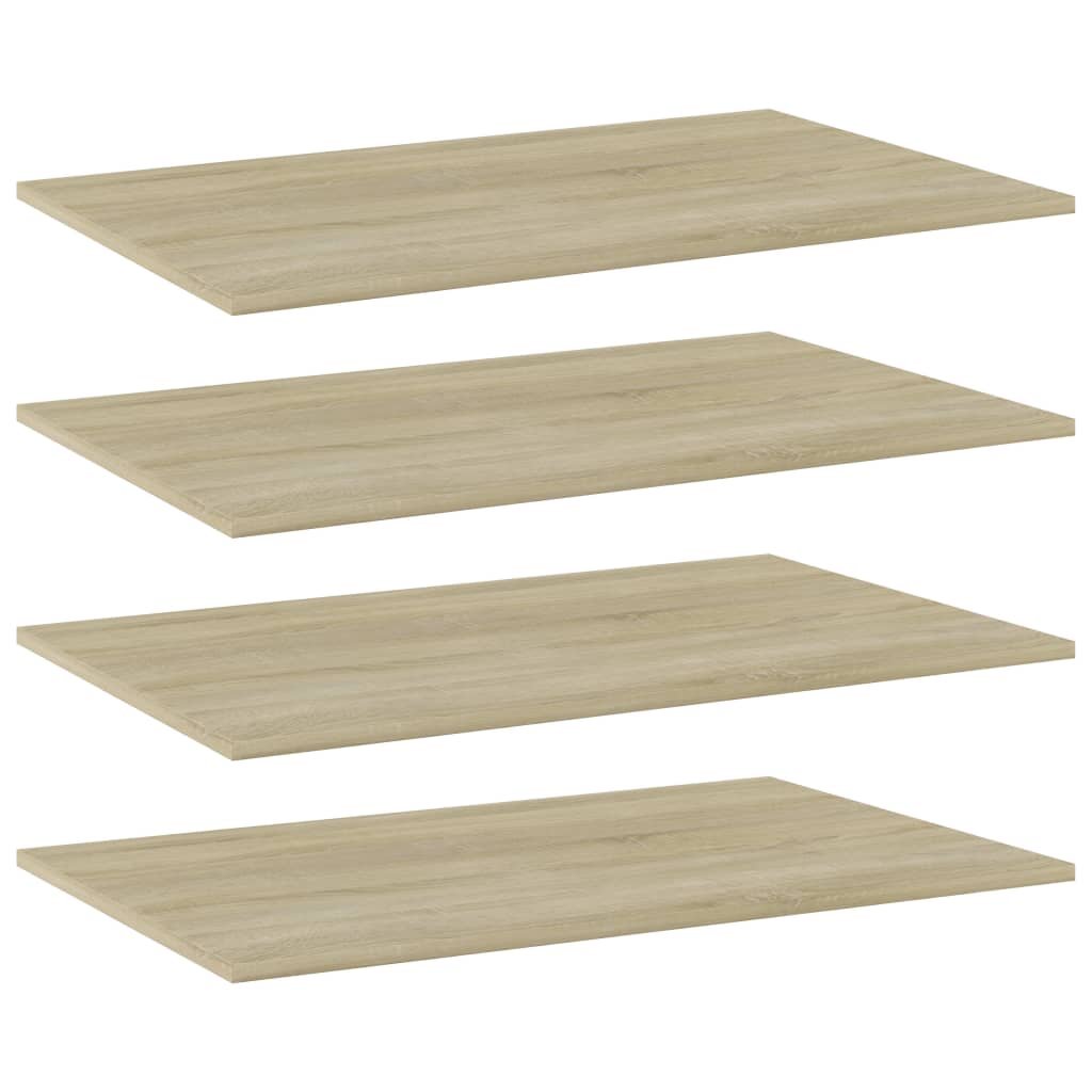 Shelf Set of 4 Sonoma oak Engineered wood Medium Simplistic