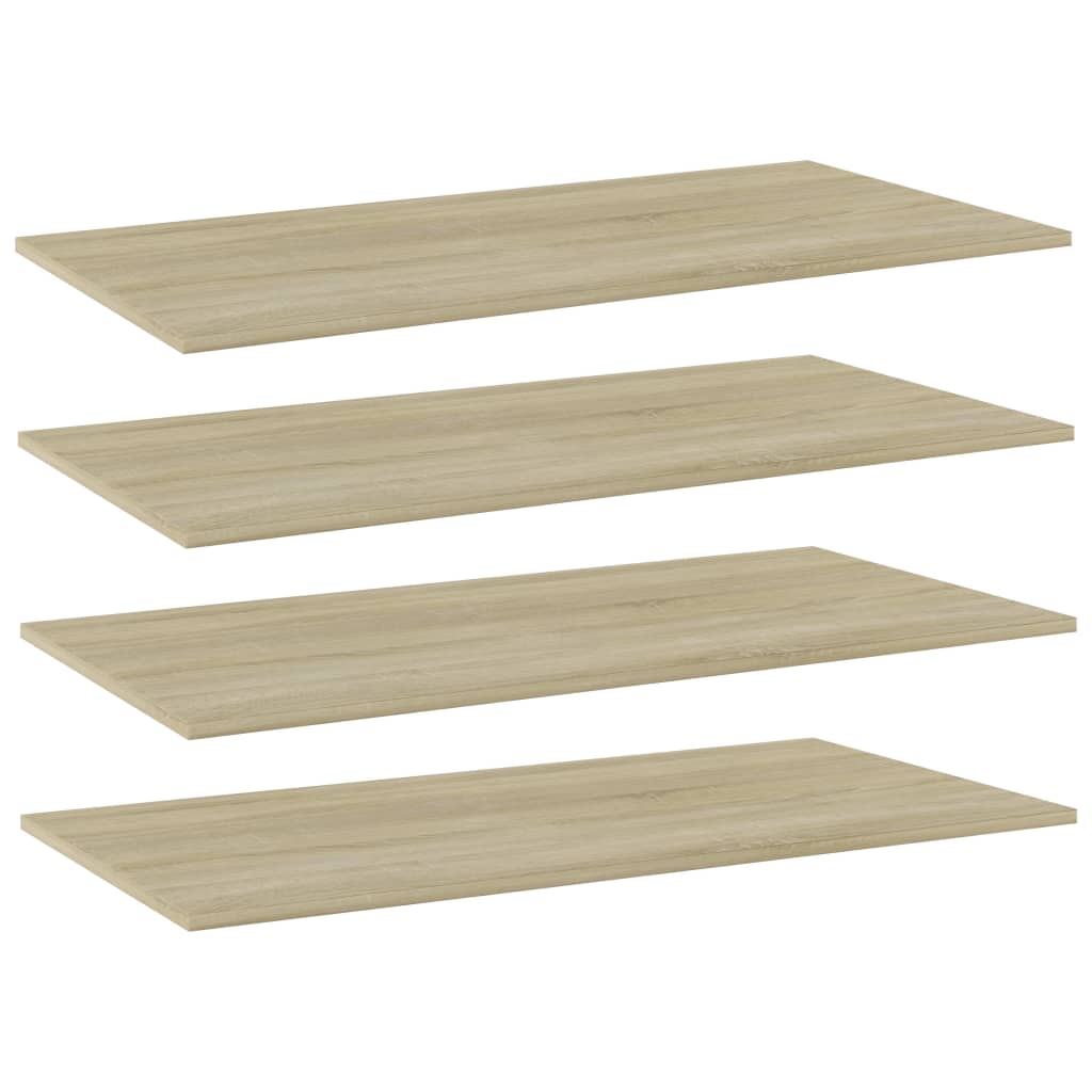 Shelf Set of 4 Sonoma oak Engineered wood Shelf Rectangular