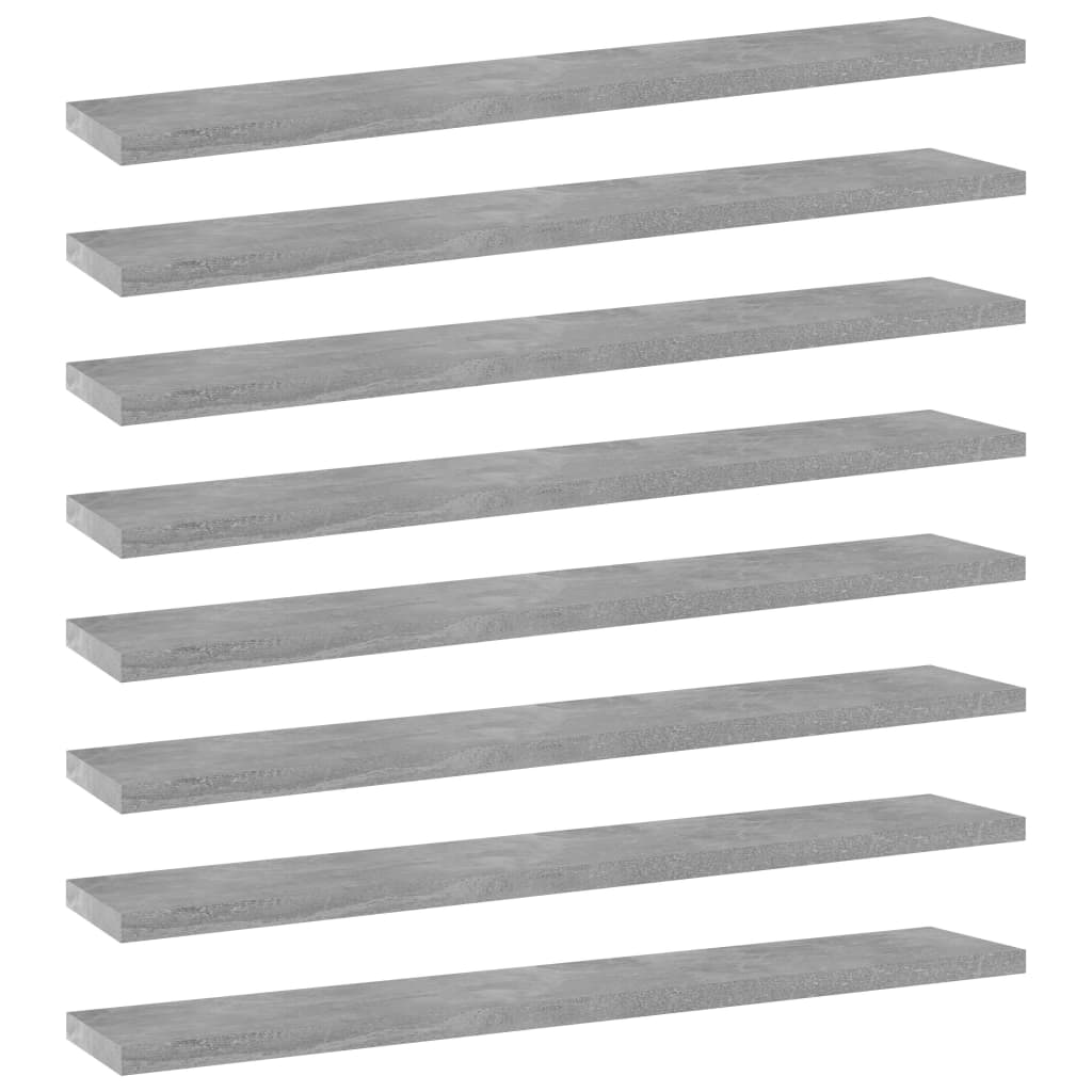 Shelf Set of 8 Concrete gray Engineered wood 23.6 x 3.9 x 0.6 in