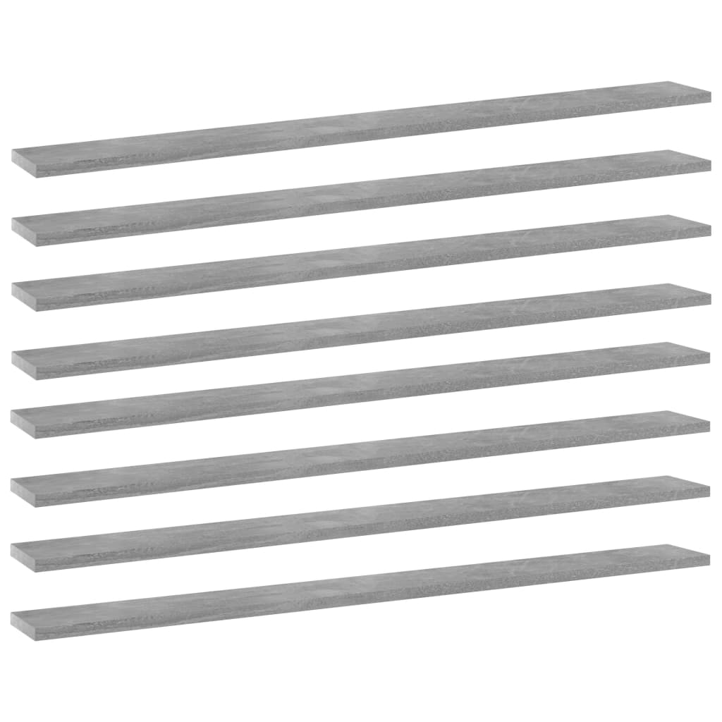Shelf Set of 8 Concrete Grey Engineered Wood Large Simple