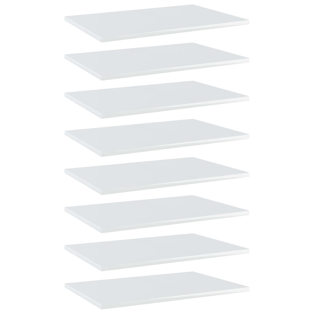 Shelf Set of 8 High gloss white Engineered Wood