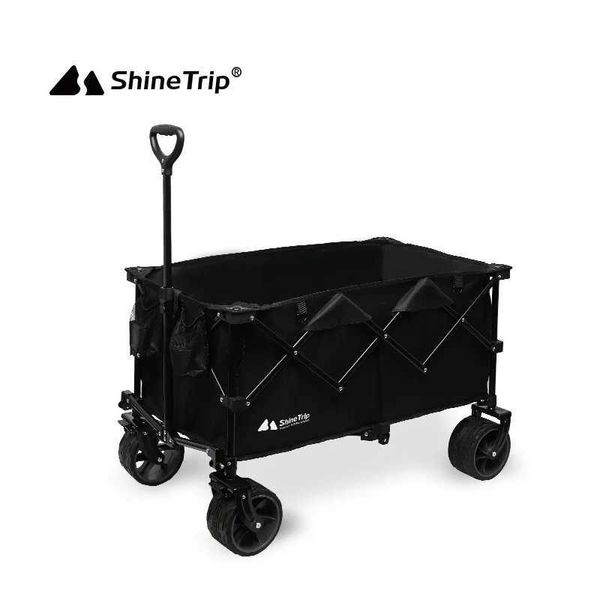 ShineTrip's foldable 200L outdoor camping cart features a sturdy steel frame and integrated push-pull design for picnics and outdoor adventures