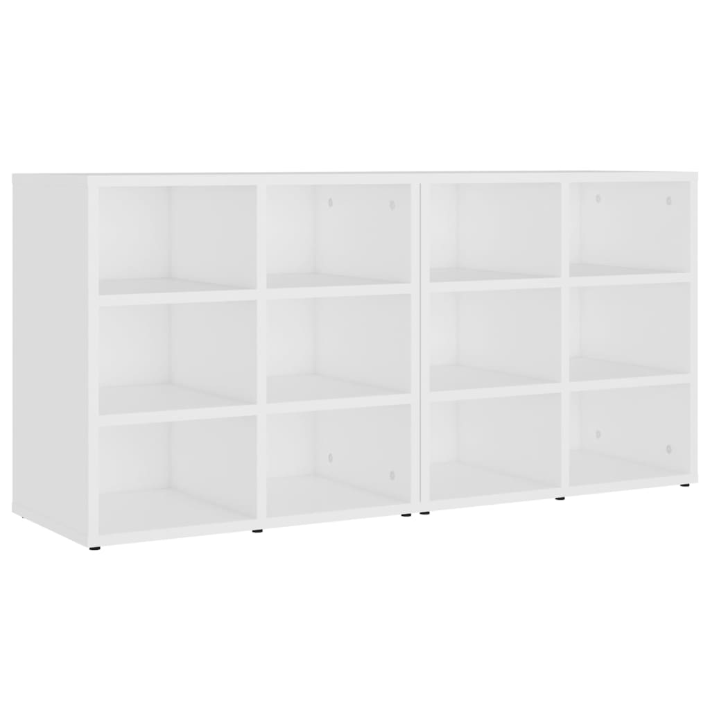 Shoe Cabinet Set of 2 White Engineered wood Medium Shoe Cabinet