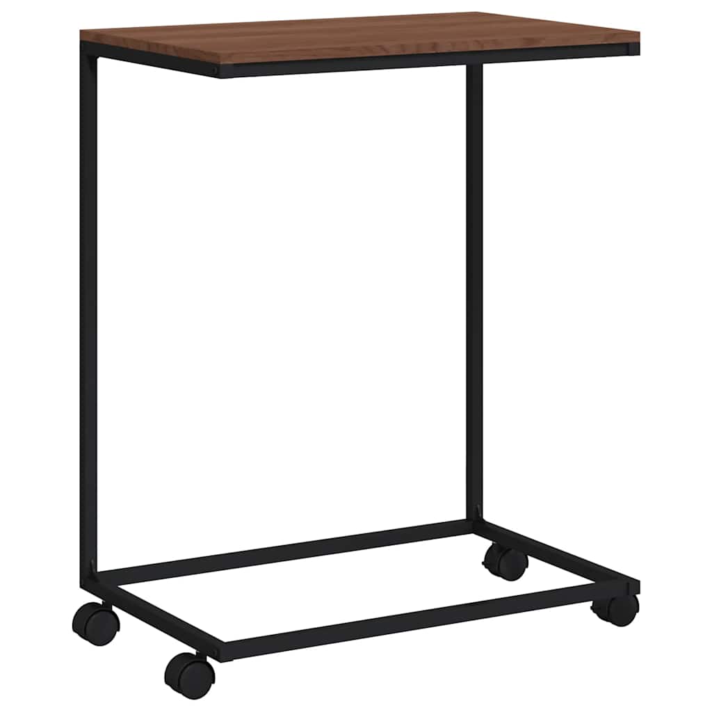 Side Table Black and Brown Engineered wood and iron