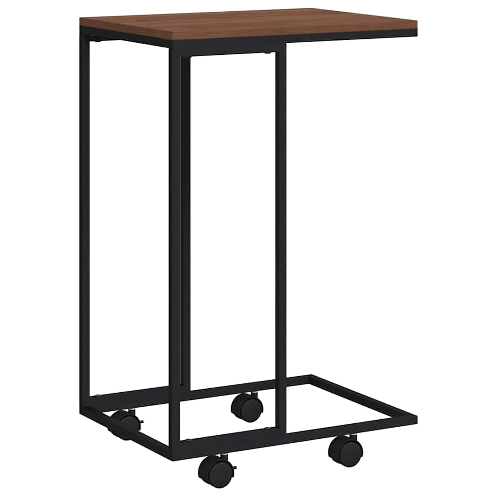 Side Table Black and brown Engineered wood, Iron Compact Portable