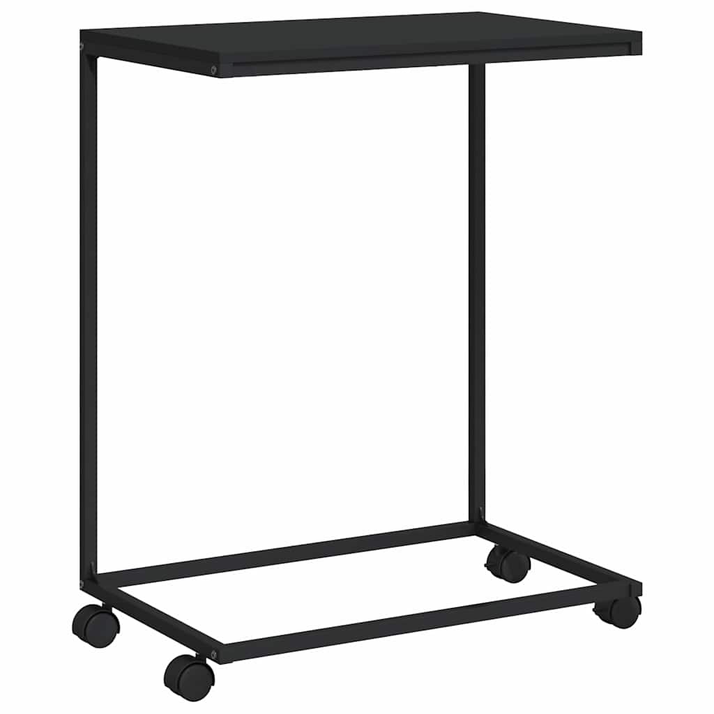 Side Table Black Engineered wood 21.7 x 13.8 x 27.6 in Portable