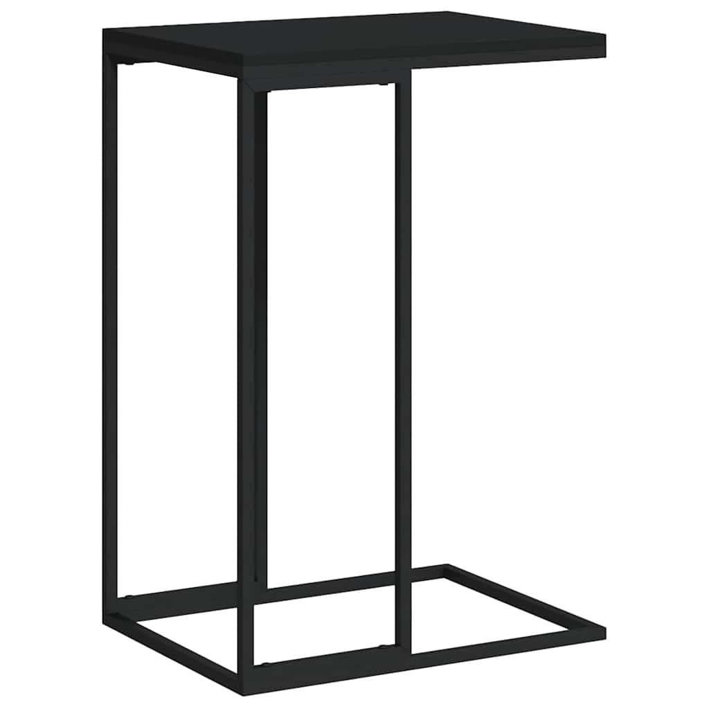 Side Table Black Engineered Wood Small Durable Side Table