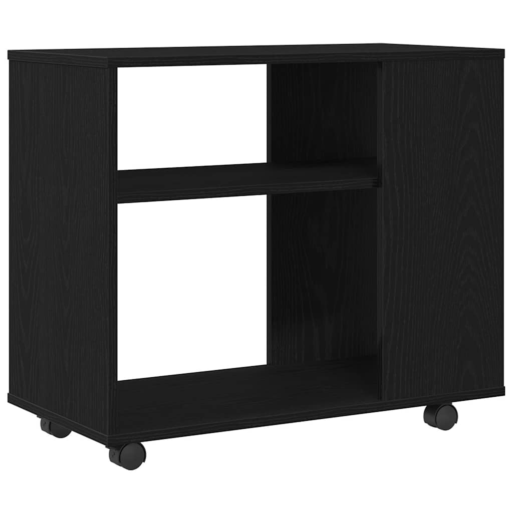 Side Table Black Oak 27.6x13.8x23.6" Engineered Wood