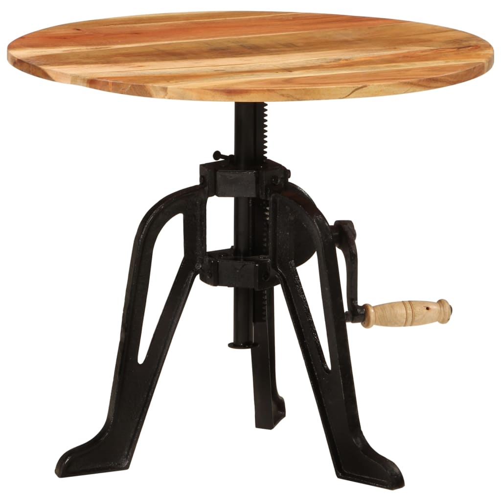 Side Table Brown Solid Acacia wood Adjustable Height-Adjustable