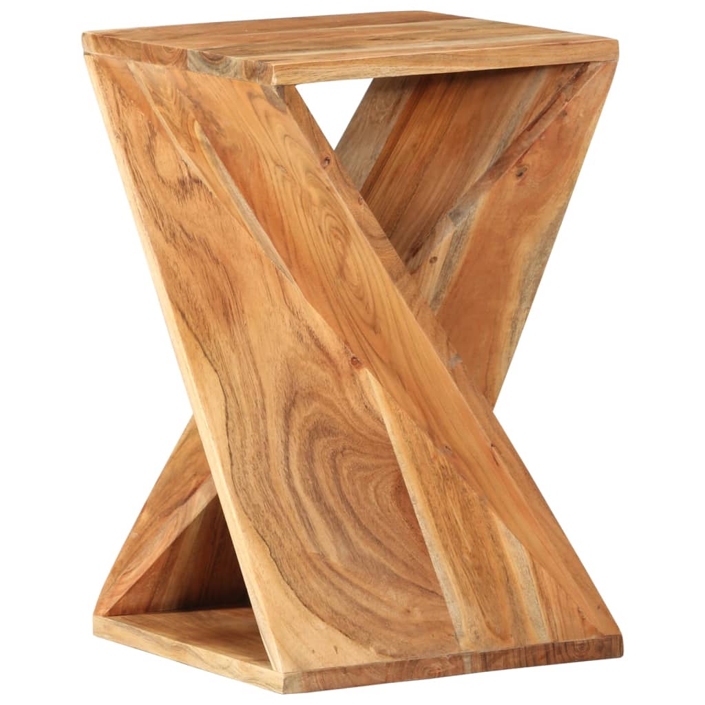 Side Table Brown Solid Acacia wood Compact Durable Side Table