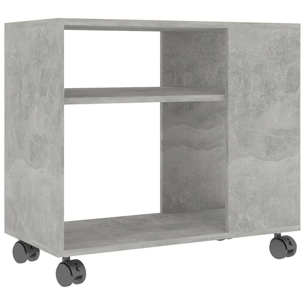 Side Table Concrete grey Engineered wood Medium Rollable