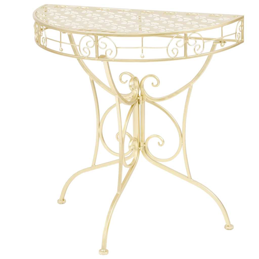 Side Table Gold Metal 28.3 x 14.2 x 29.1 in Decorative Inlays