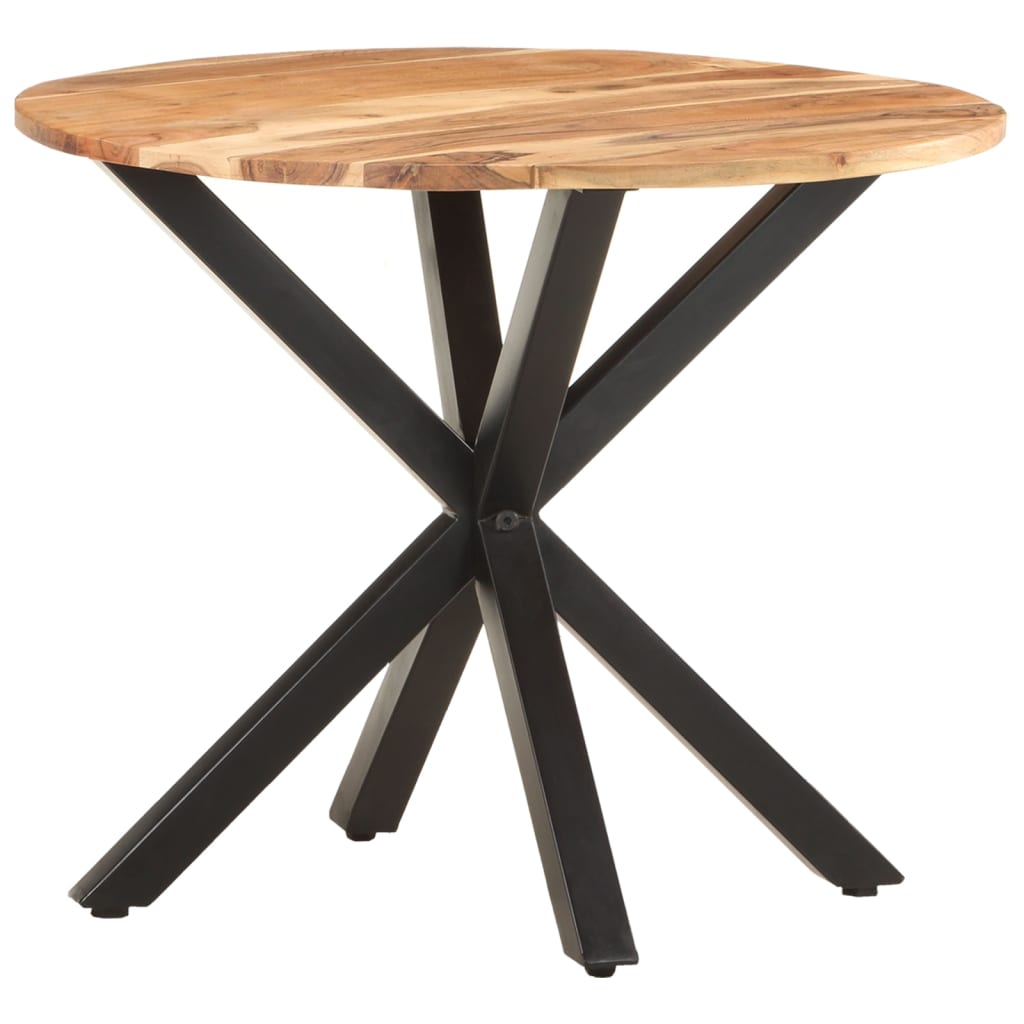 Side Table Natural wood and black Solid acacia wood Medium