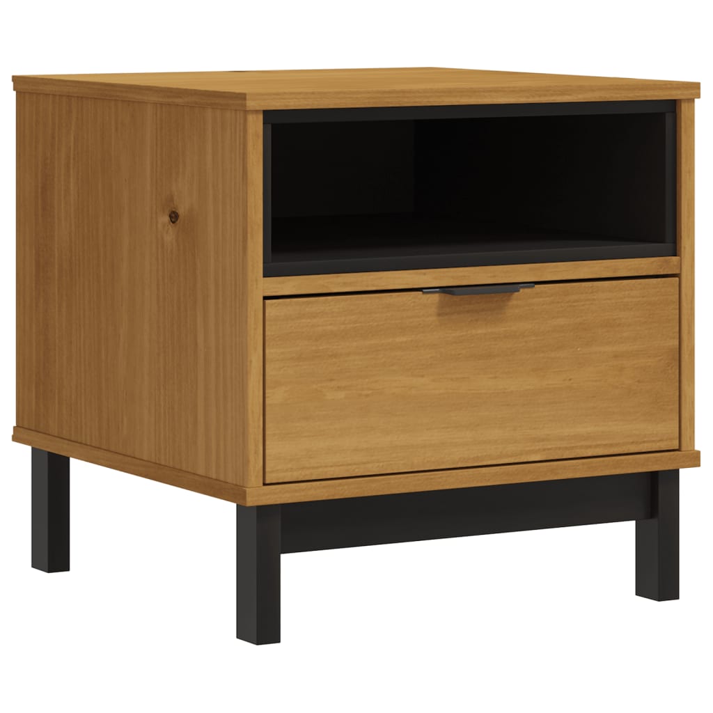 Side Table Oak Solid pine wood 19.7 in Side Table Square