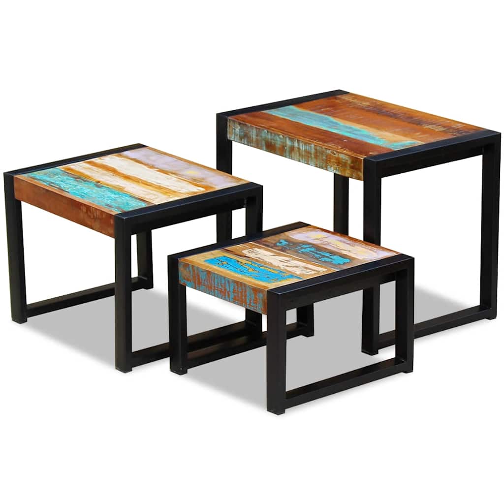 Side Table Set of 3 Varies Solid reclaimed wood Small to medium