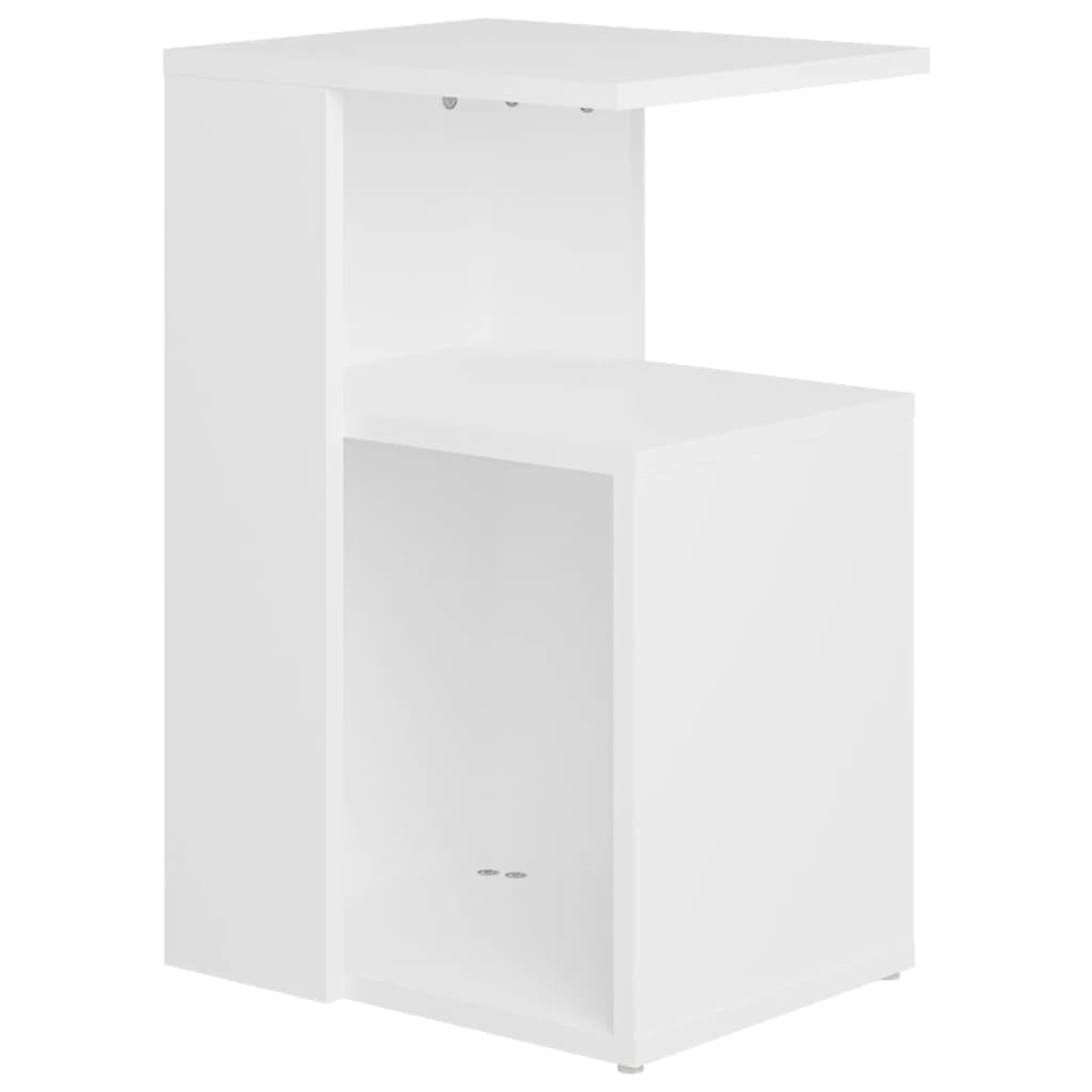Side Table White Engineered wood Compact Side Table Rectangular