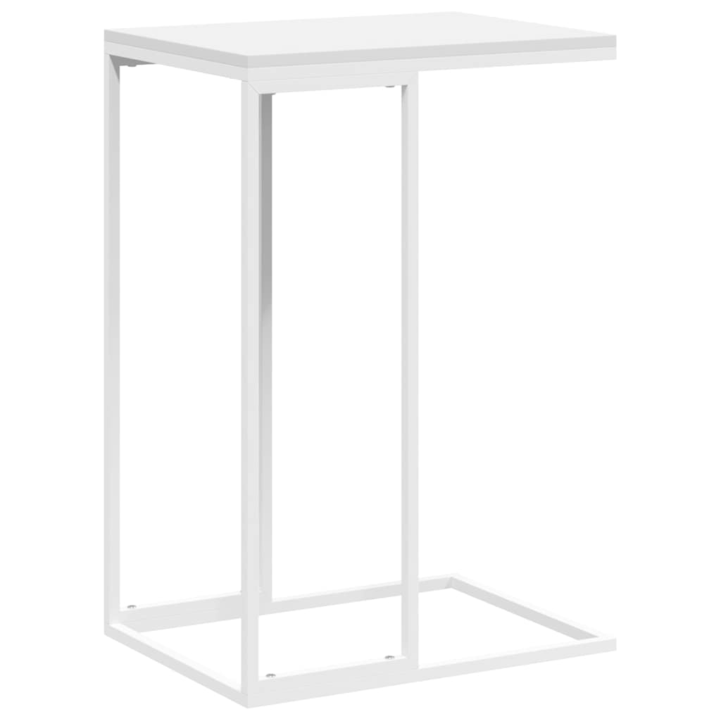 Side Table White Engineered wood, Iron Compact Simplistic