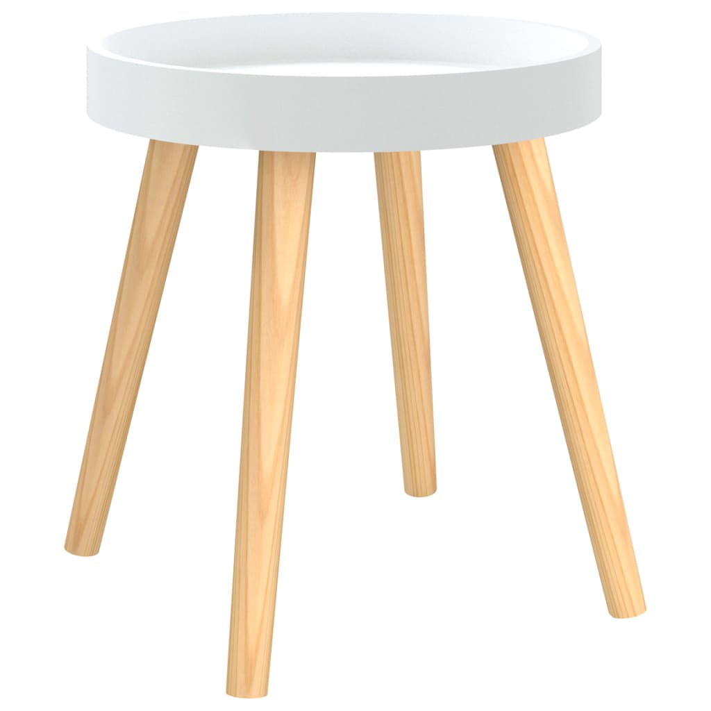Side Table White Engineered wood Small Durable Side Table