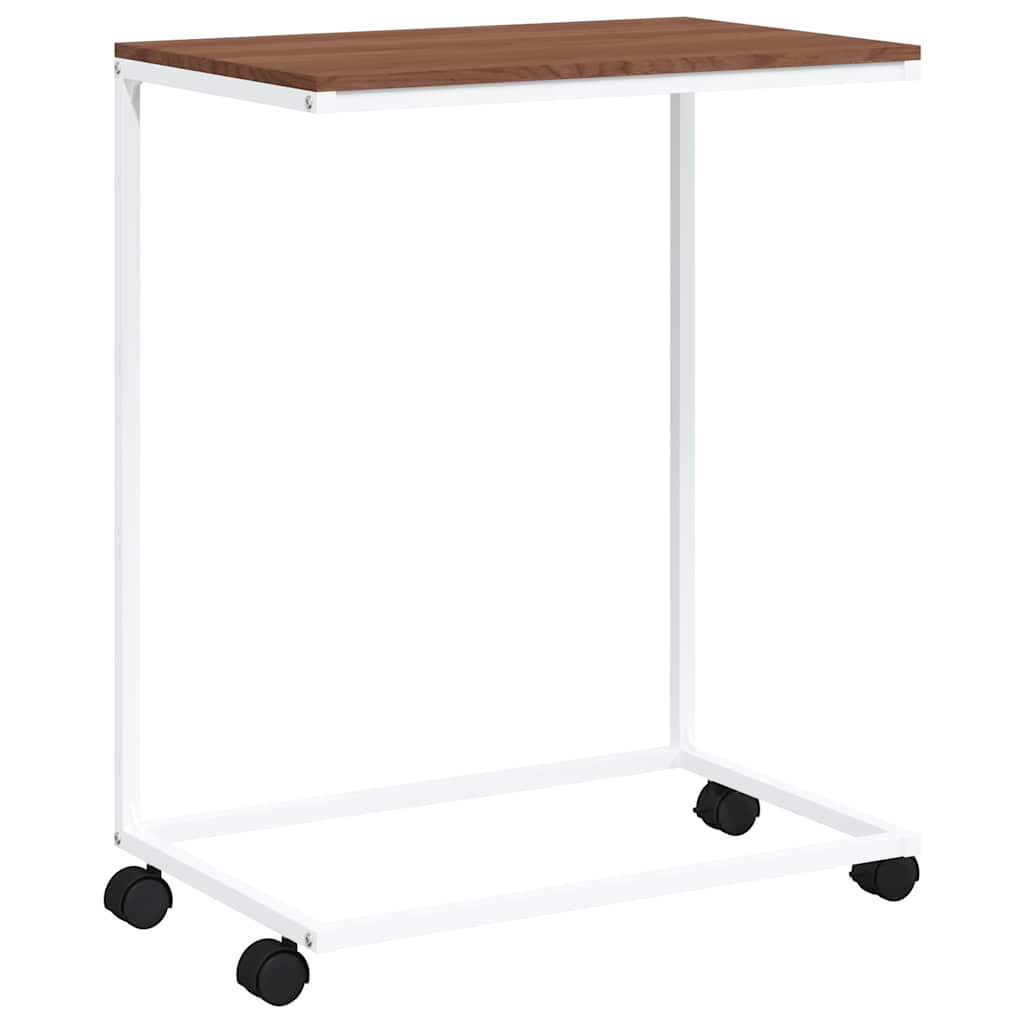 Side Table White Engineered wood Small Portable Accent Table