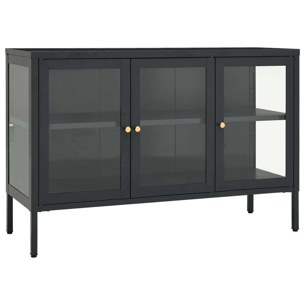 Sideboard Anthracite Powder-coated steel, tempered glass Medium