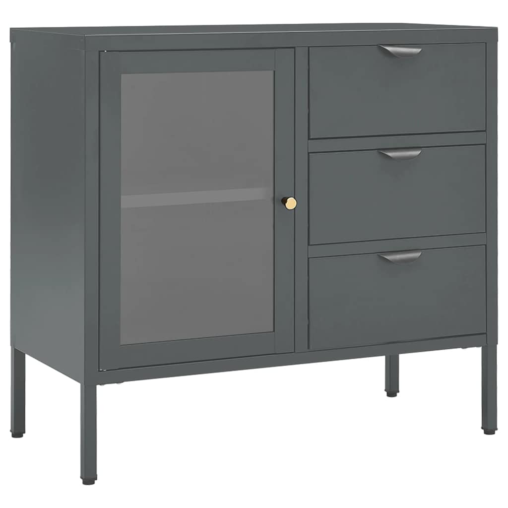 Sideboard Anthracite Steel Medium Height-Adjustable Shelves