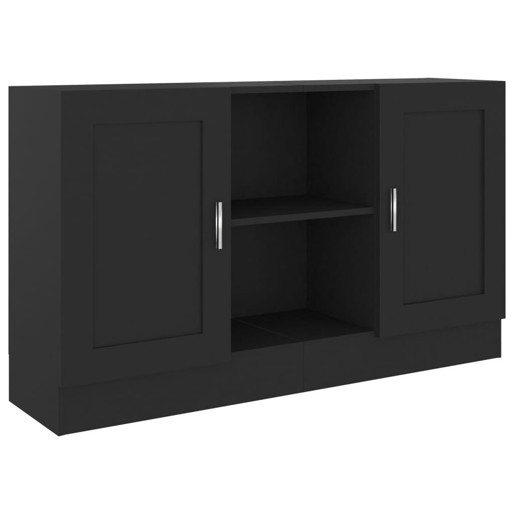 Sideboard Black 47.2"x12"x27.6" Engineered Wood