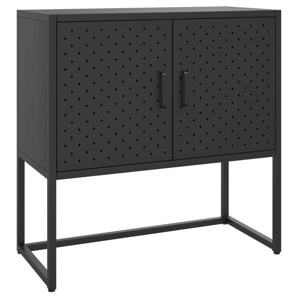 Sideboard Black Steel Medium Levelers Modern Sideboard