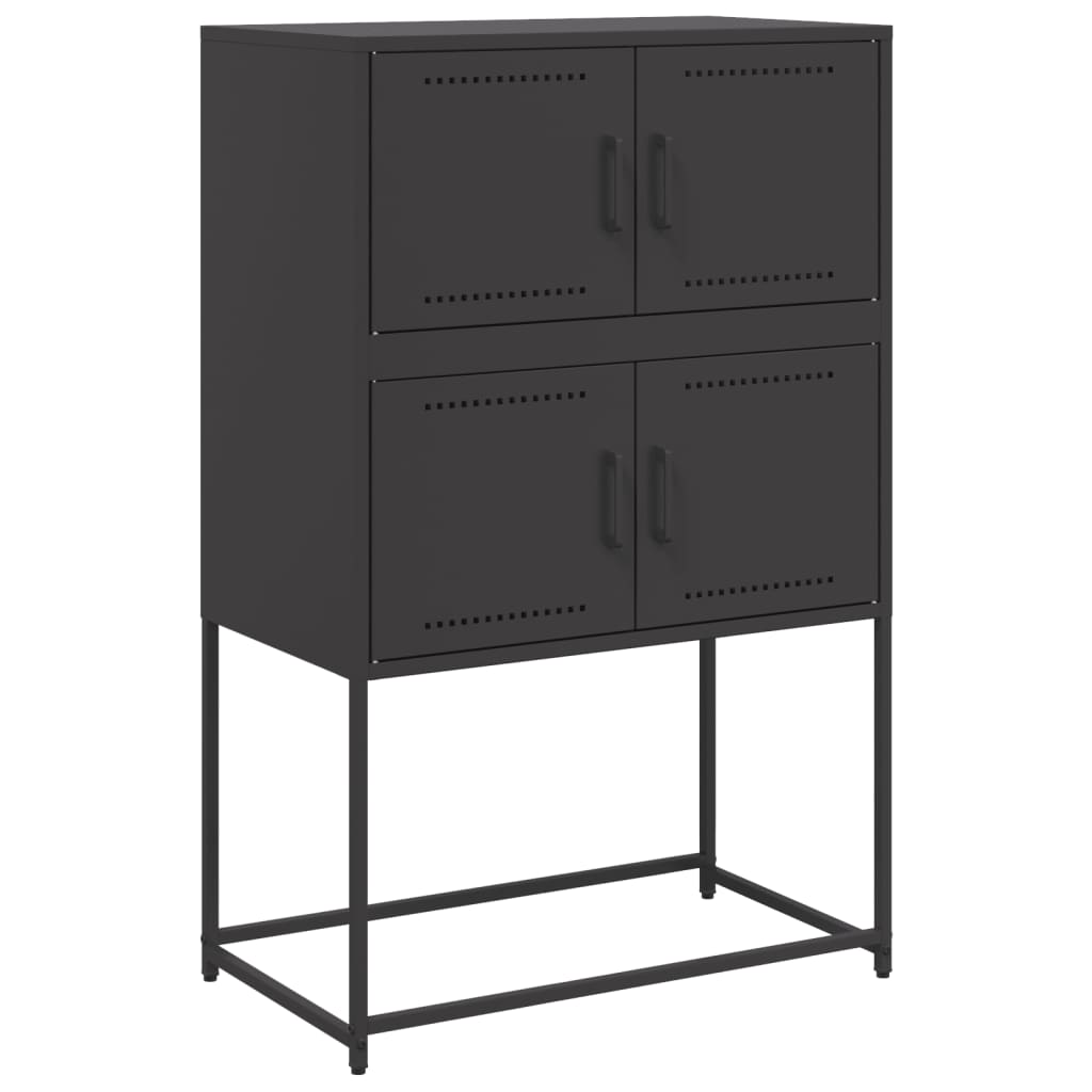 Sideboard Black Steel Medium Sideboard Rectangular Industrial