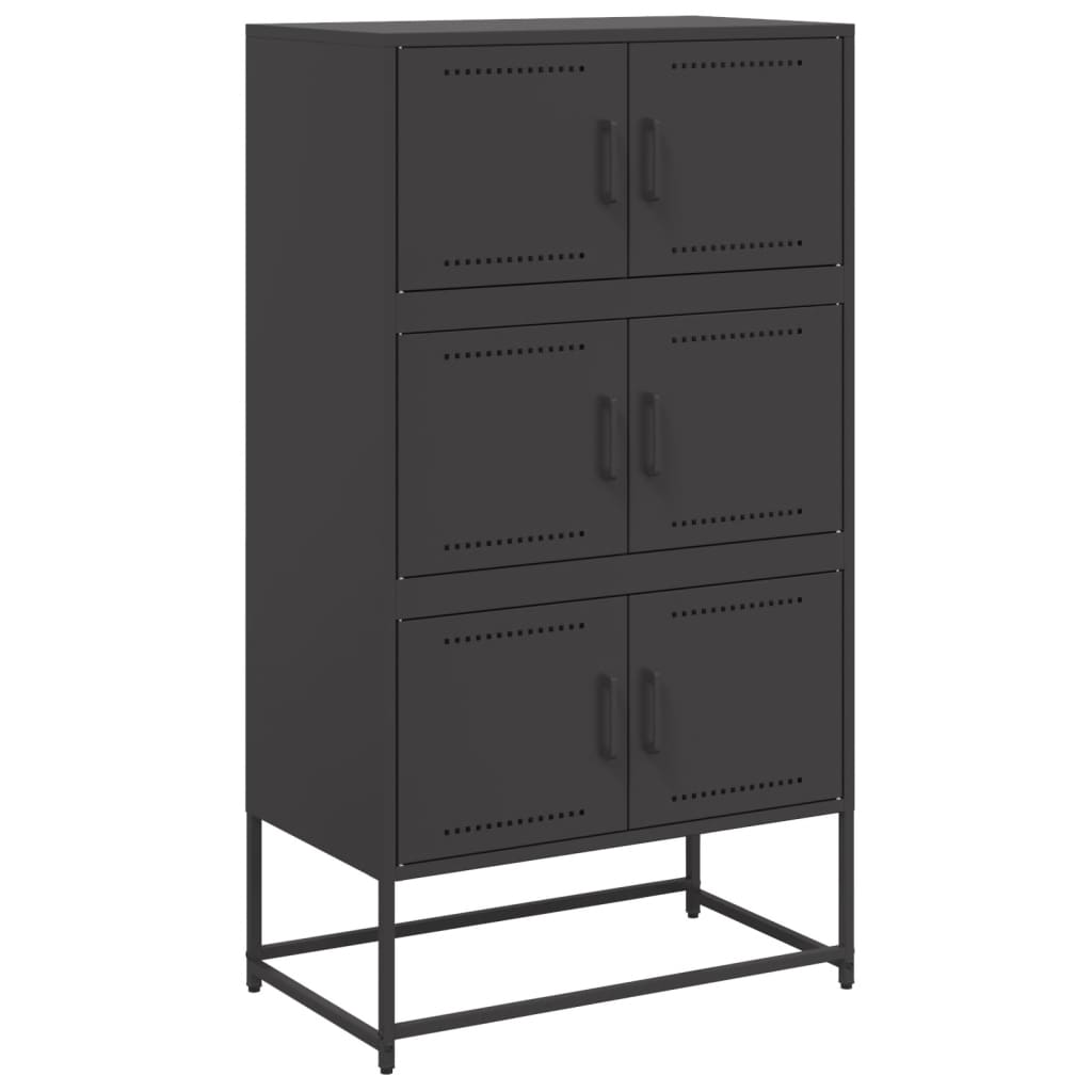Sideboard Black Steel Medium Sideboard Rectangular Industrial