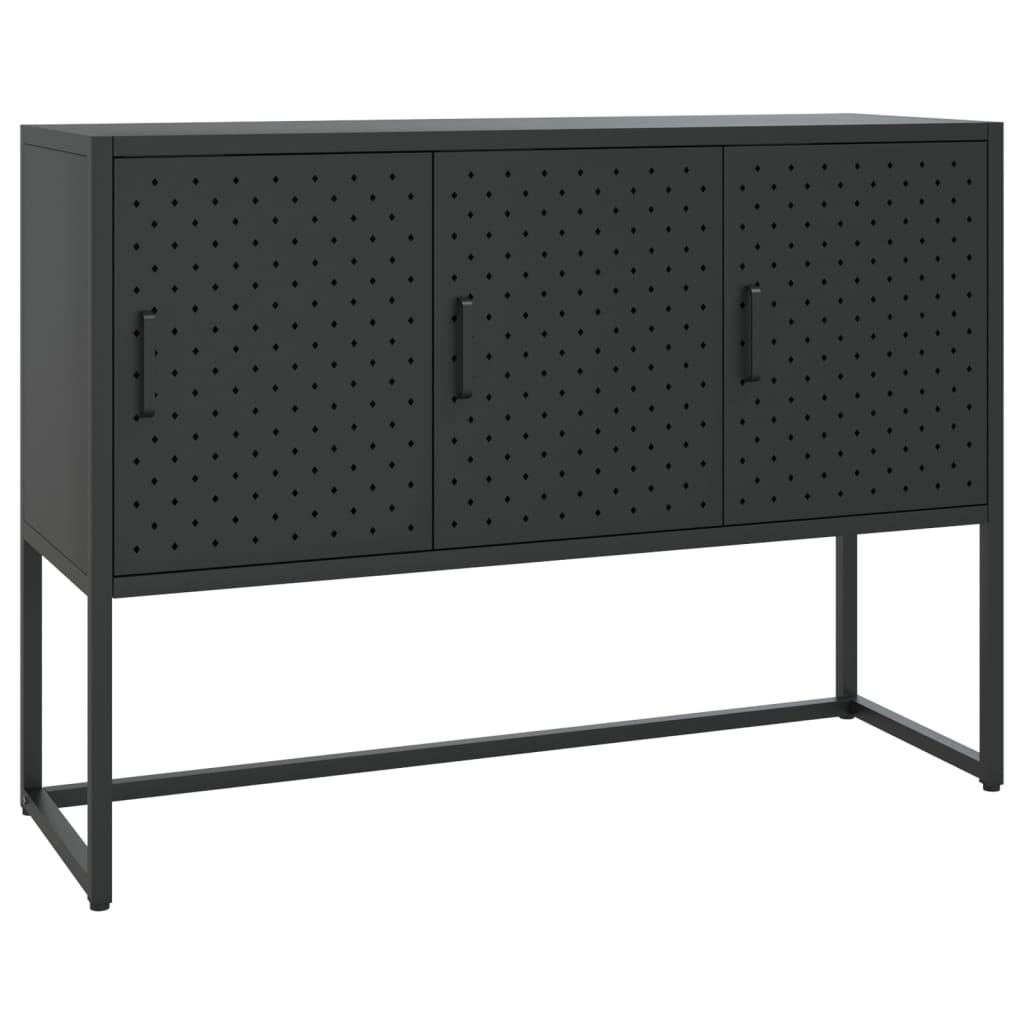 Sideboard Black Steel Medium Sideboard Rectangular Modern