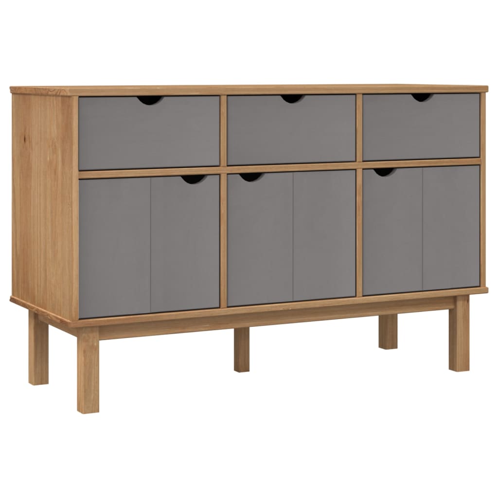 Sideboard Brown and grey Solid pine wood, engineered wood Medium