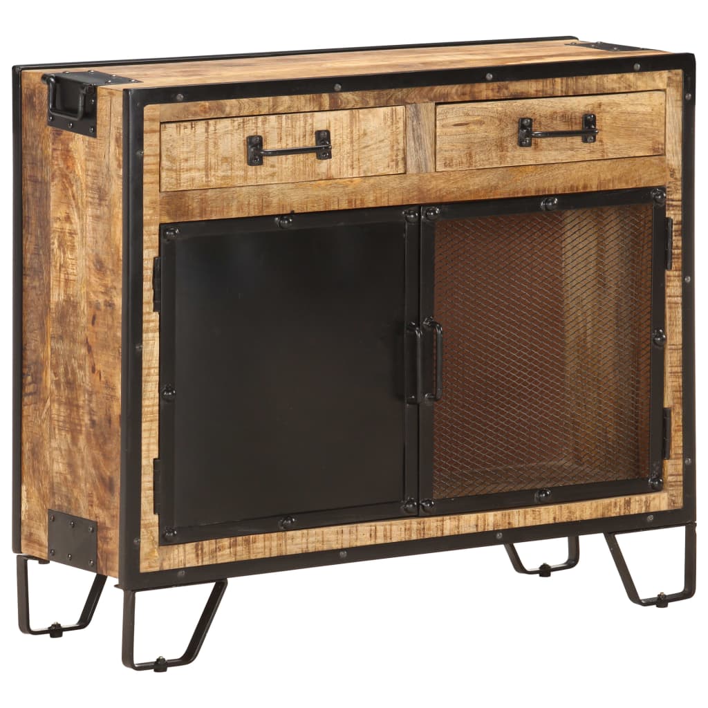 Sideboard Brown Solid Mango Wood Rectangular Industrial Style