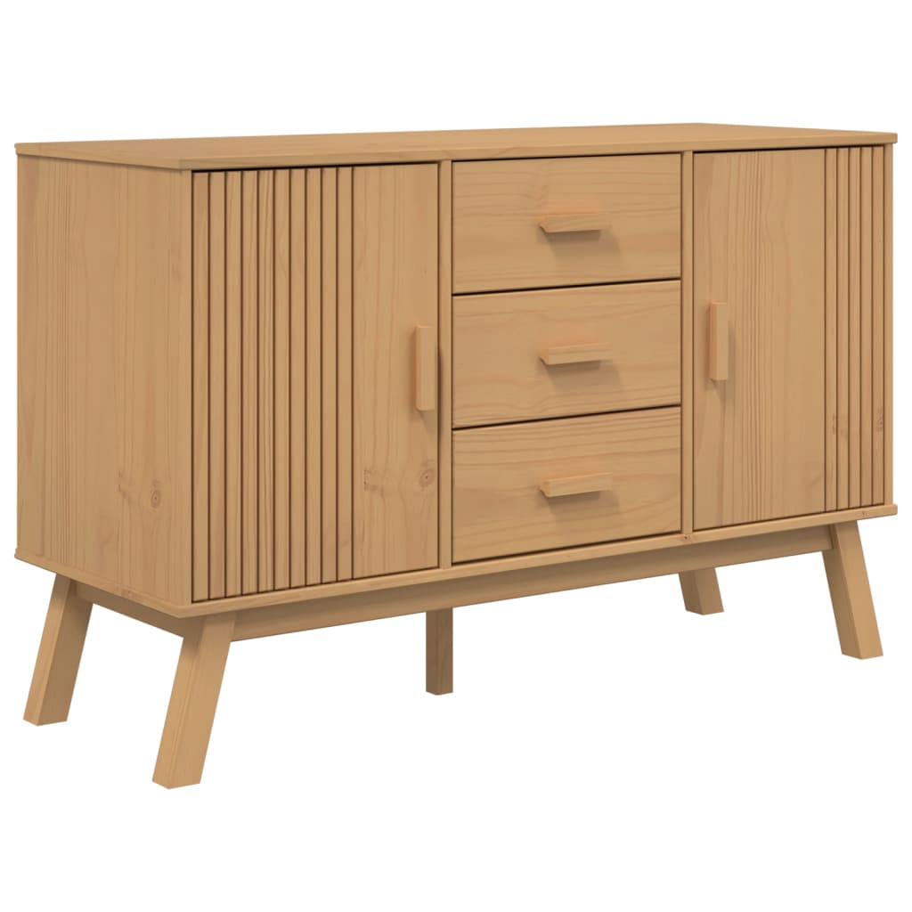 Sideboard Brown Solid pine wood 45 in wide sideboard Sideboard