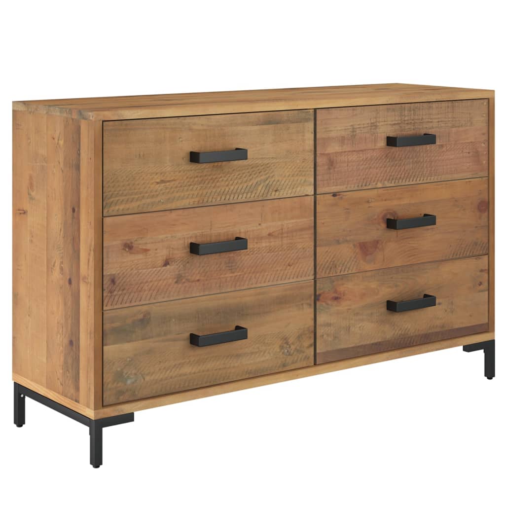 Sideboard Brown Solid pinewood, Engineered wood, Metal Medium