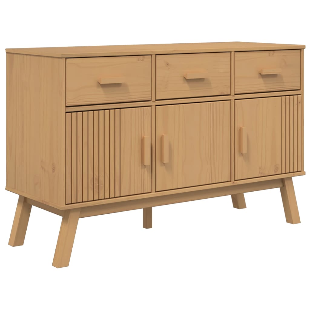 Sideboard Brown Solid pinewood with a wax finish, engineered wood