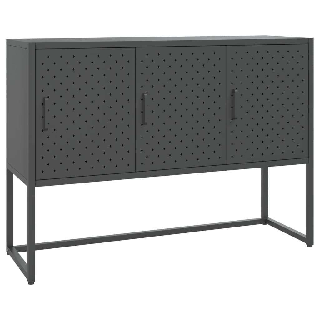 Sideboard Charcoal Steel Medium Adjustable Feet Sideboard