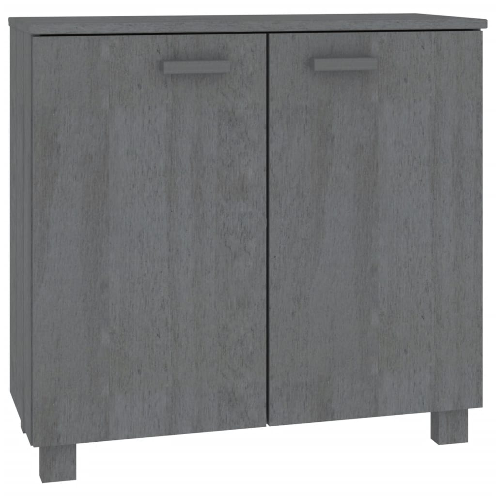 Sideboard Dark Grey Solid Pine Wood, MDF Large Sideboard