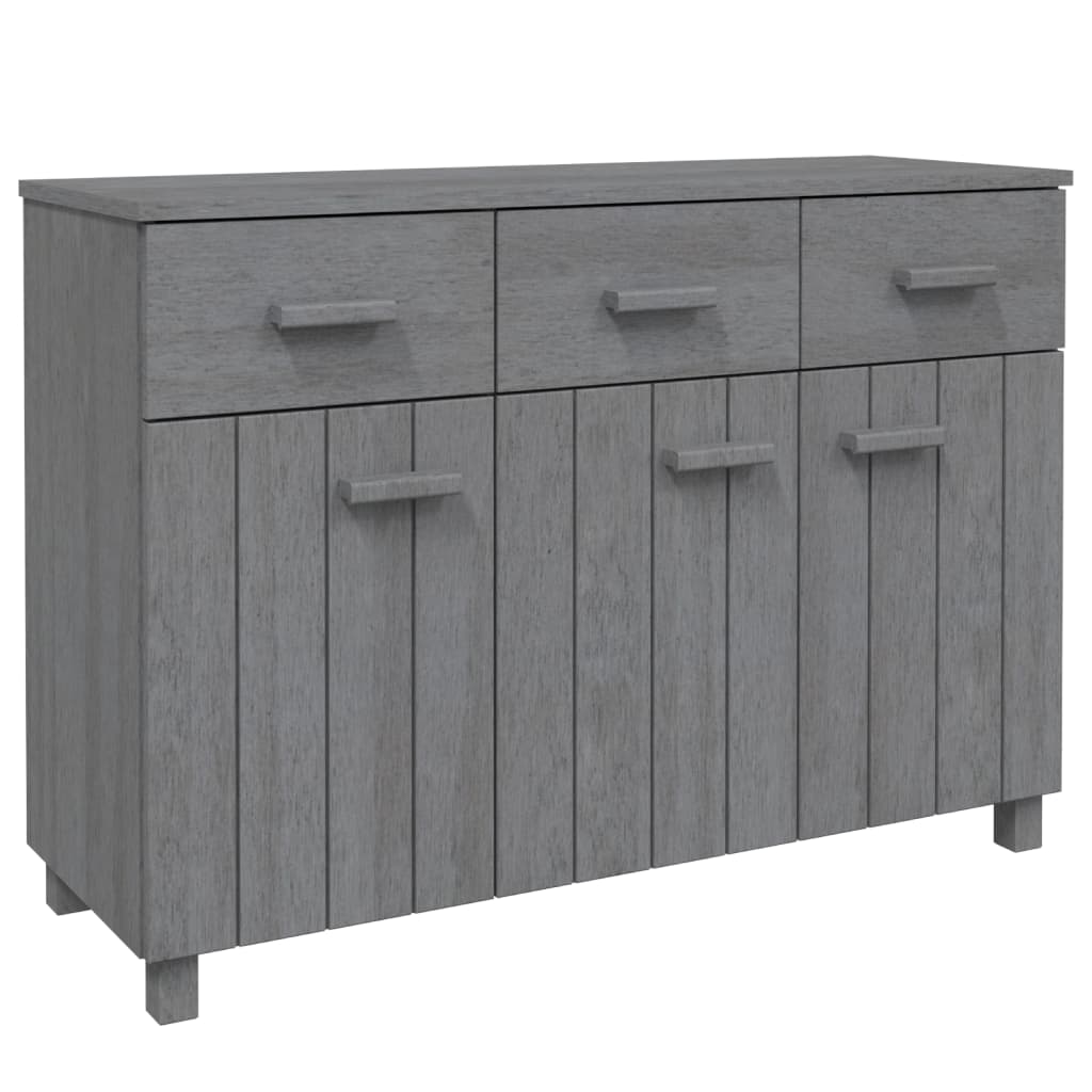 Sideboard Dark Grey Solid Pine Wood, MDF Medium Buffet Sideboard